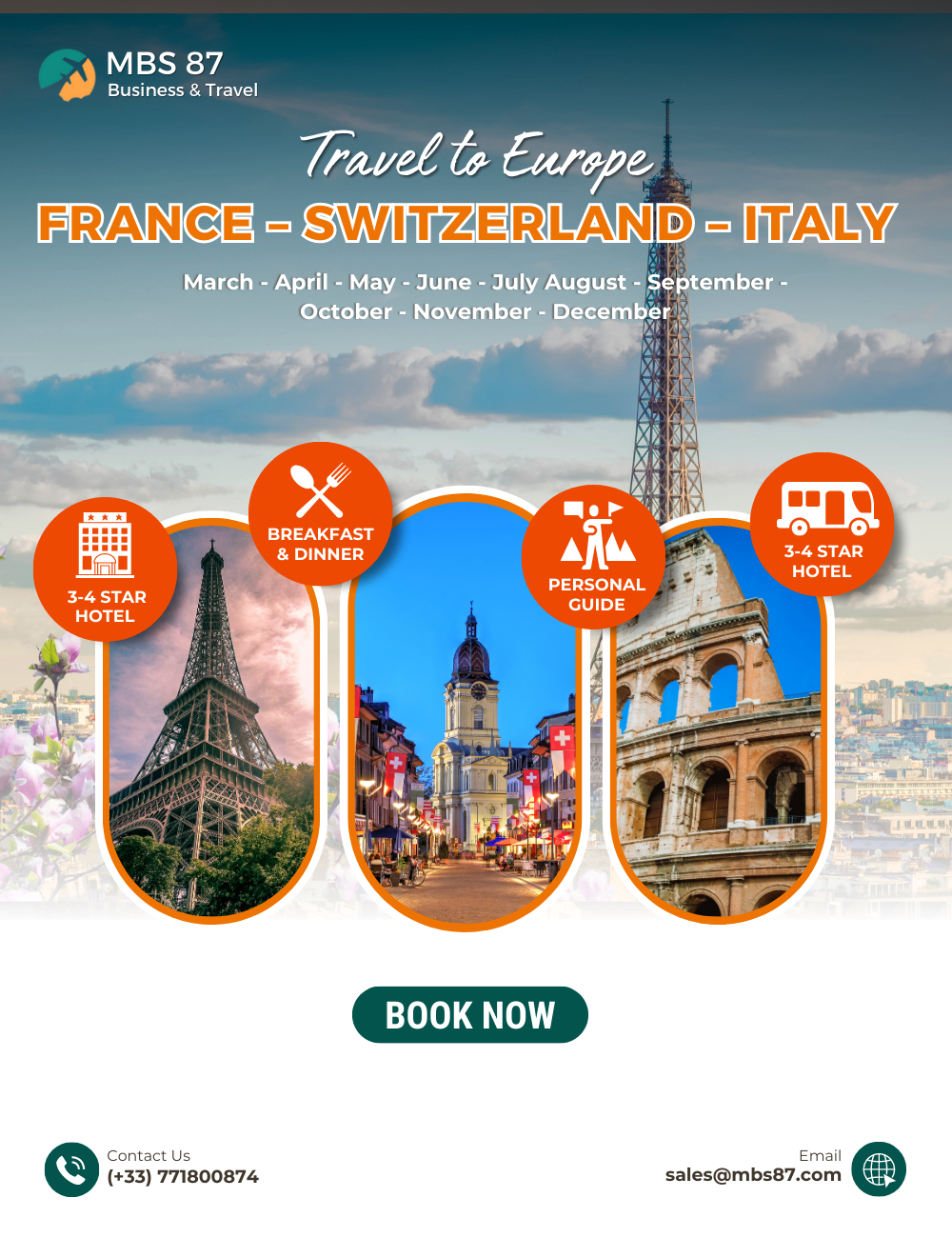 Embark on a Once-in-a-Lifetime European Adventure: France, Switzerland, Italy, and Vatican Tour