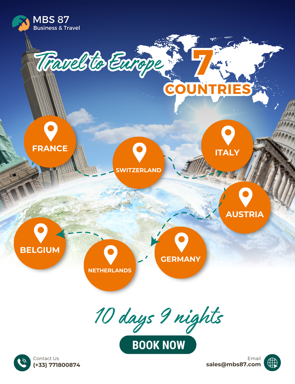 Europe Tour: 7 Countries | 10 days 9 nights