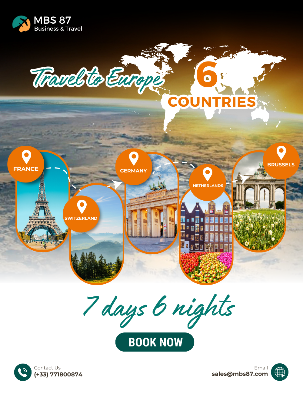 Europe Tour: Around 6 countries France, Switzerland, Germany, Netherlands, Brussels | 7 days 6 nights