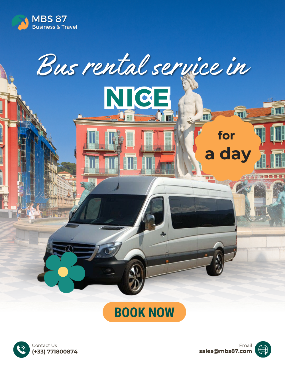 Bus service in Nice for a day